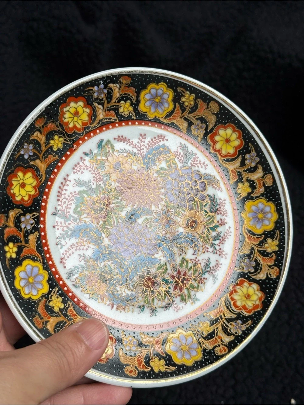 Vintage 1990s Ks Collection Imari Style Porcelain Plates Set Birds Flowers 6